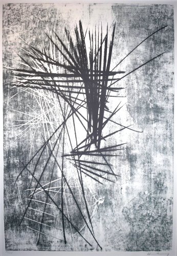 Hans Hartung, L 1996-22, lithographie originale sur papier vélin BFK Rives, signée et justifiée (24/75) au crayon par l’artiste, 1996.
