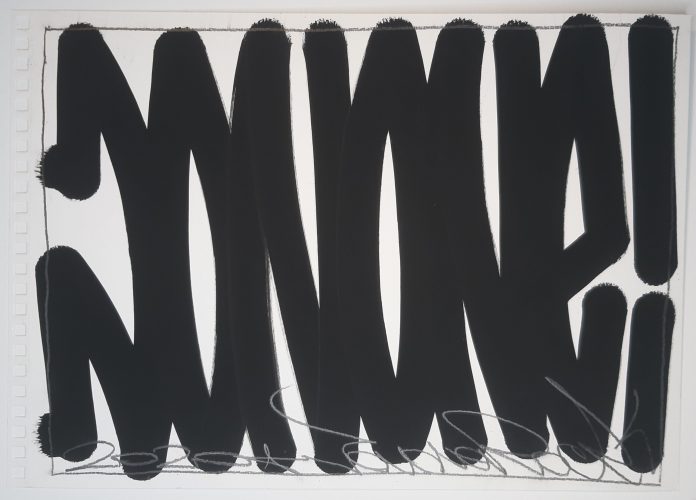 JonOne, encre sur papier signé et daté au crayon par l'artiste, 42 x 29.7 cm, 2020