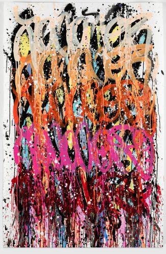 JonOne, gouache et encre sur papier, 150 x 101,5 cm, 2022