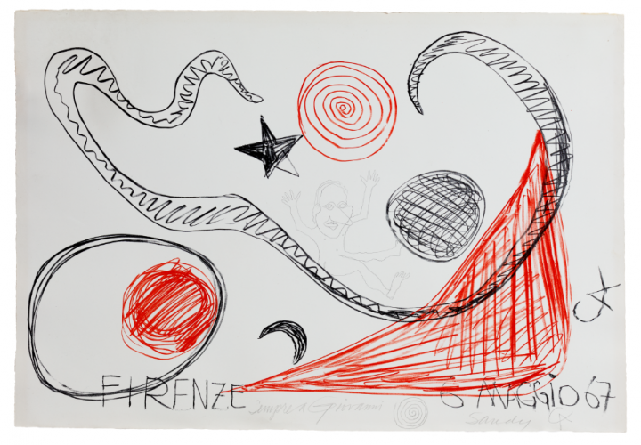 Alexander Calder, Firenze, crayon sur lithographie, 54.2 x 75.8 cm, 1967