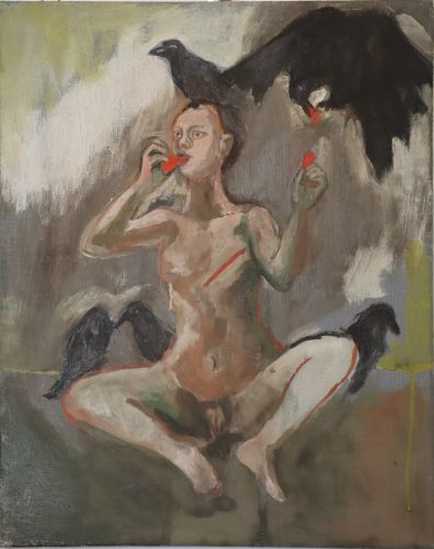 Émilie Lagarde, technique mixte sur toile, 50 x 40 cm, 2021