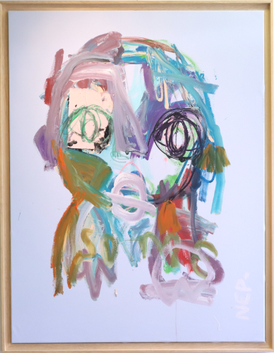NEP-, Crépuscule air, technique mixte sur toile, 116 x 89 cm, 2022