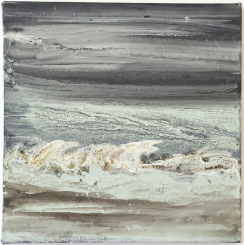 Jean-Gilles Badaire, Hommage à Courbet, technique mixte sur toile, 29 x 29 cm, 2020