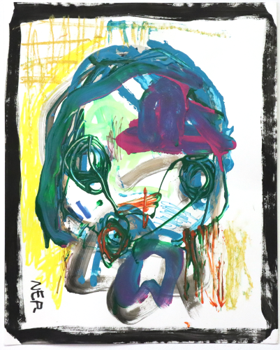 NEP-, technique mixte sur papier, 50 x 40 cm