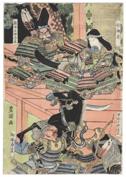 Acteurs, gravure sur bois au format oban tate-e, circa 1800