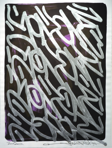 JonOne, encre et acrylique sur papier signé par l'artiste, 76 x 56 cm, 2020