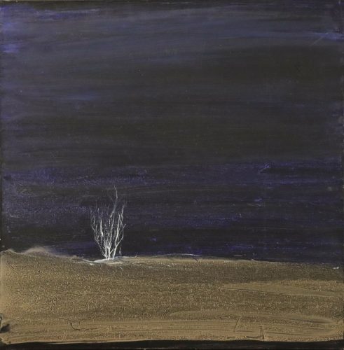 Jean-Gilles Badaire, Une nuit, technique mixte sur toile, 50 x 50 cm, 2020
