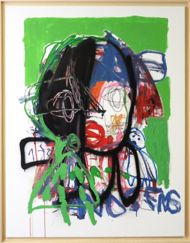 NEP-, Devant la Haye, technique mixte sur toile, 120 x 93 cm, 2022