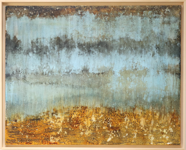 Fleur Cozic, Oasis, technique mixte sur toile, 74 x 92 cm, 2021