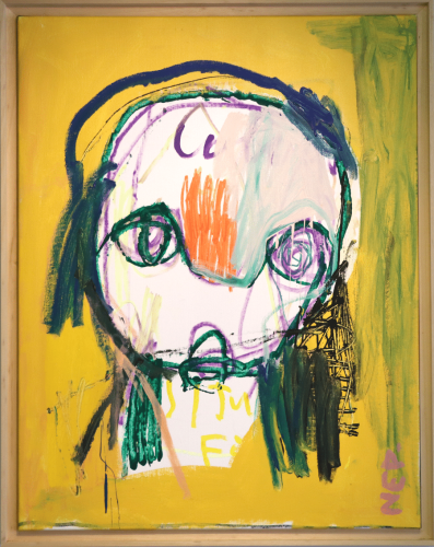 NEP-, Oui, j'imagine, technique mixte sur toile, 100 x 78 cm, 2020