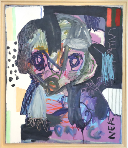 NEP-, L'ensemble est invariable, technique mixte sur toile, 100 x 85 cm, 2022