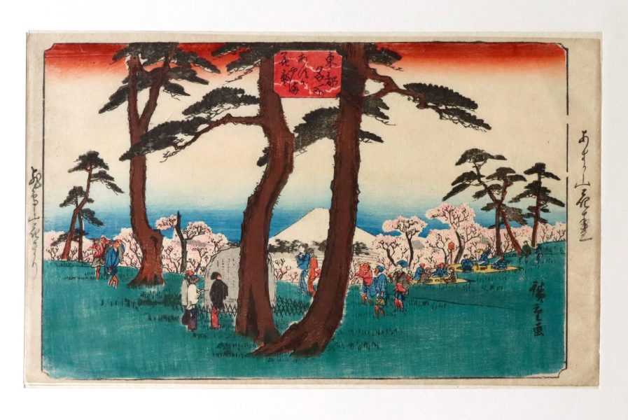 De la série Toto Meisho, gravure sur bois nishiki-e au format oban yoko-e, circa 1840